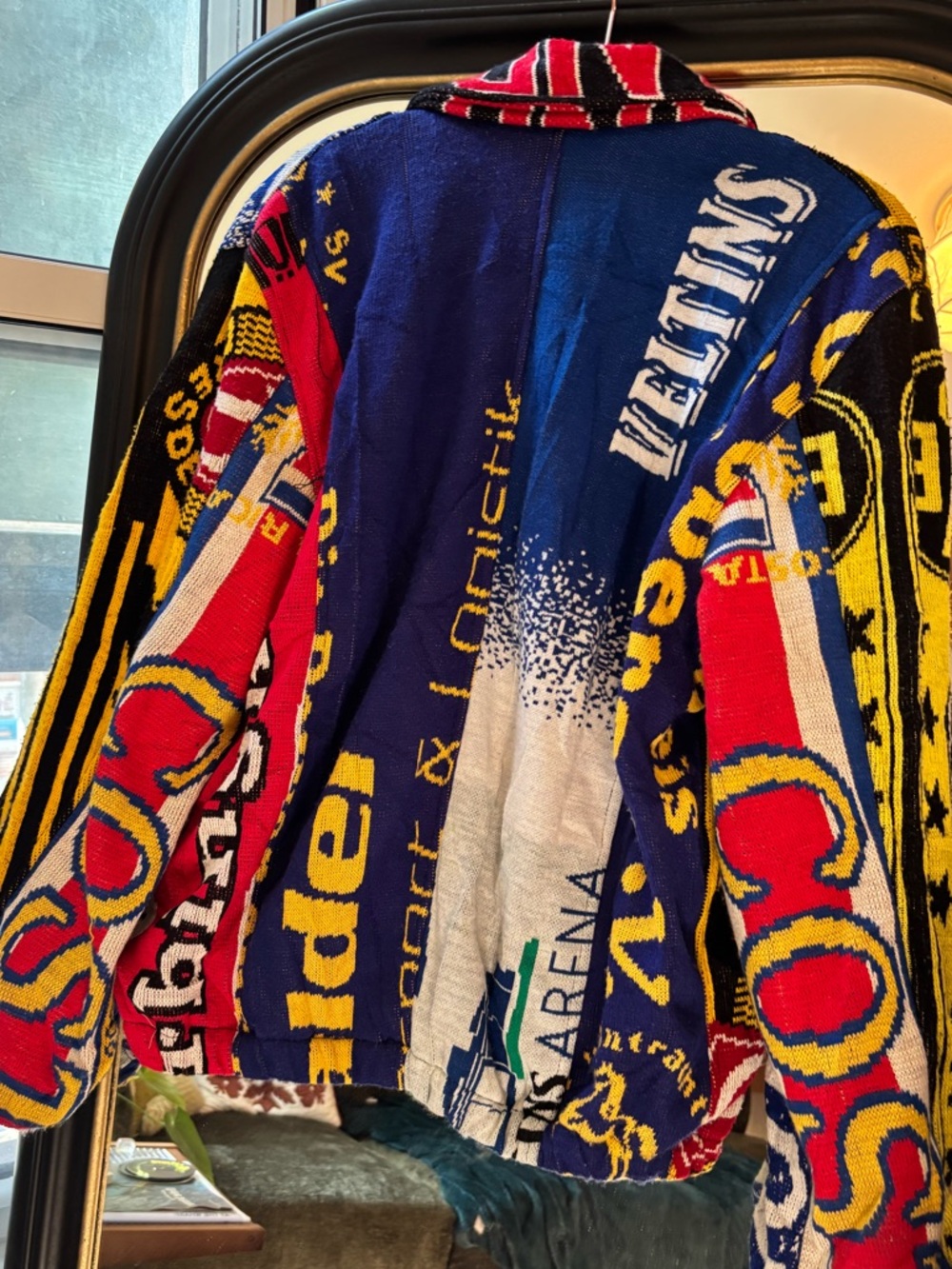 One of a Kind Soccer Scarf Zip-Up Sweater Jacket - Picture 4 of 4